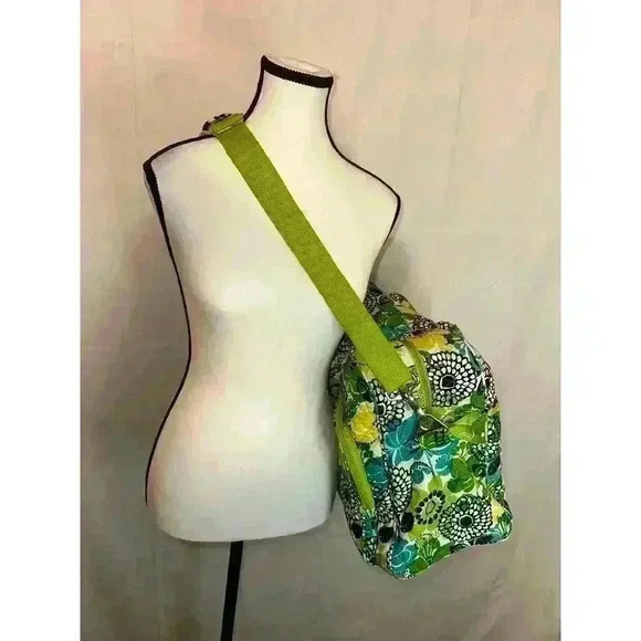 Vera Bradley Colorful Limes Up‎ Green Floral Large Duffle Bag Spacious & Stylish - Picture 7 of 16